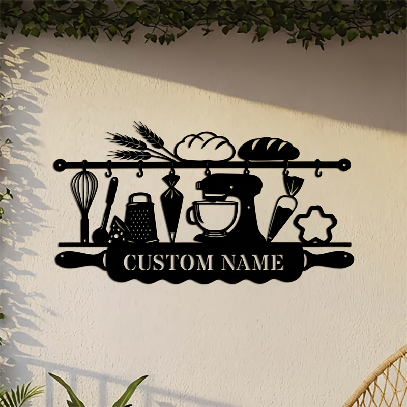 Baby Products Decoration - Personalisierte Küchen-Wanddekoration aus Eisen, Backthema-Schild, Liebliche