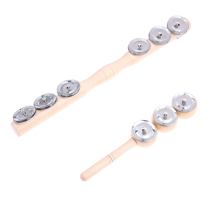 Baby Rattle Toy Set - XM 1pOrff Holz-Handglocke mit 3/6 Glocken,