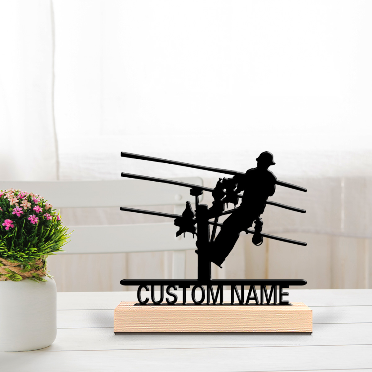 Baby Products Decoration - 1 Stück Stilvolle Personalisierte Elektriker-Metallstatue mit