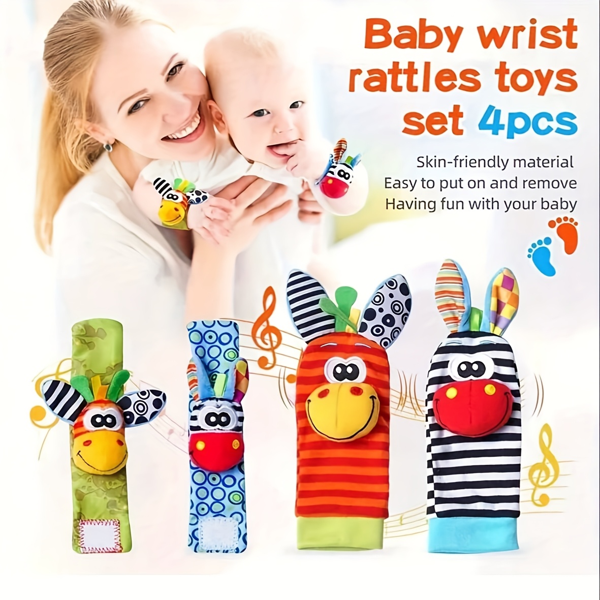 4-teiliges Set Baby-Handgelenk – Baby Rattle Toy Set Bewertung und Preis
