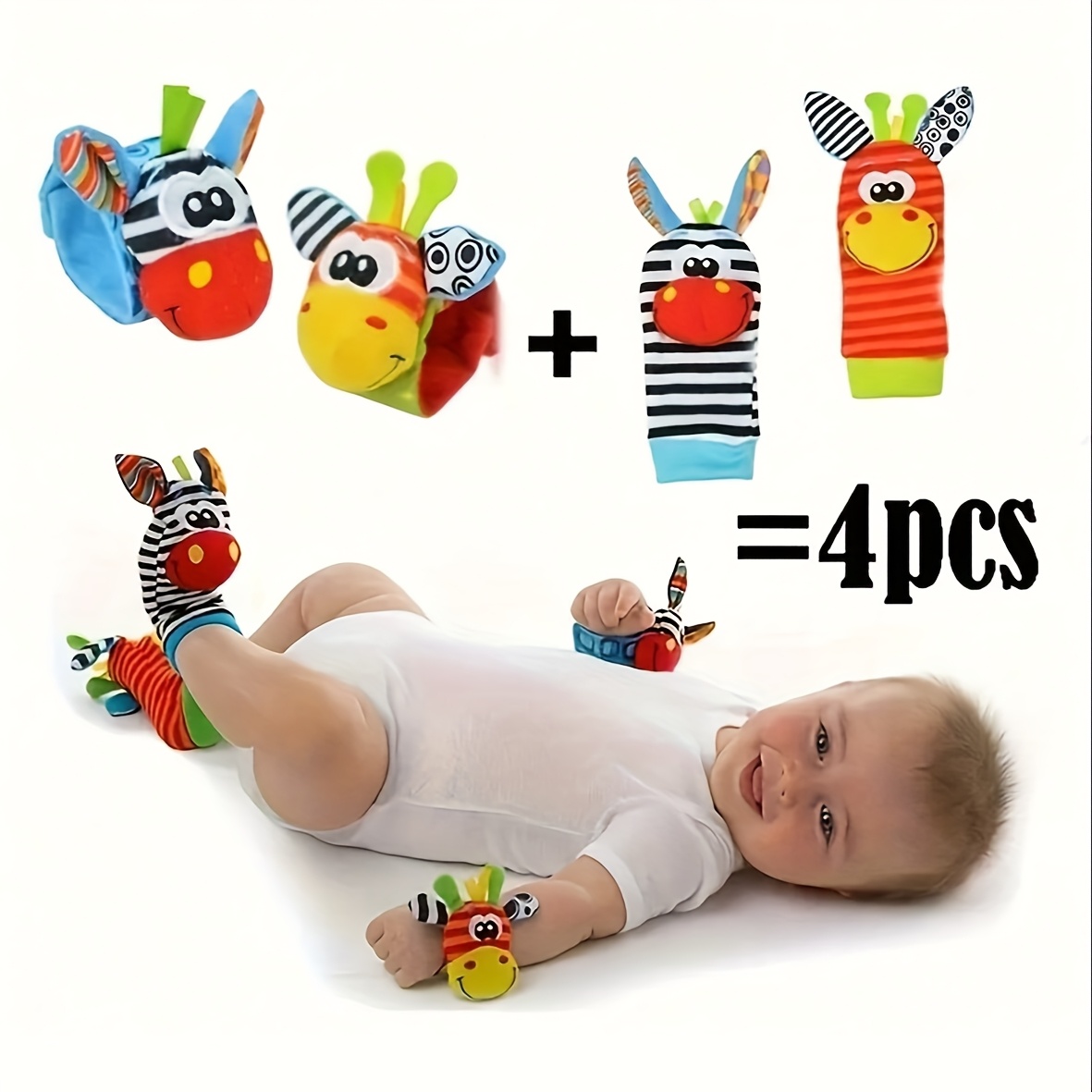4-teiliges Set Baby-Handgelenk – Baby Rattle Toy Set Bewertung und Preis