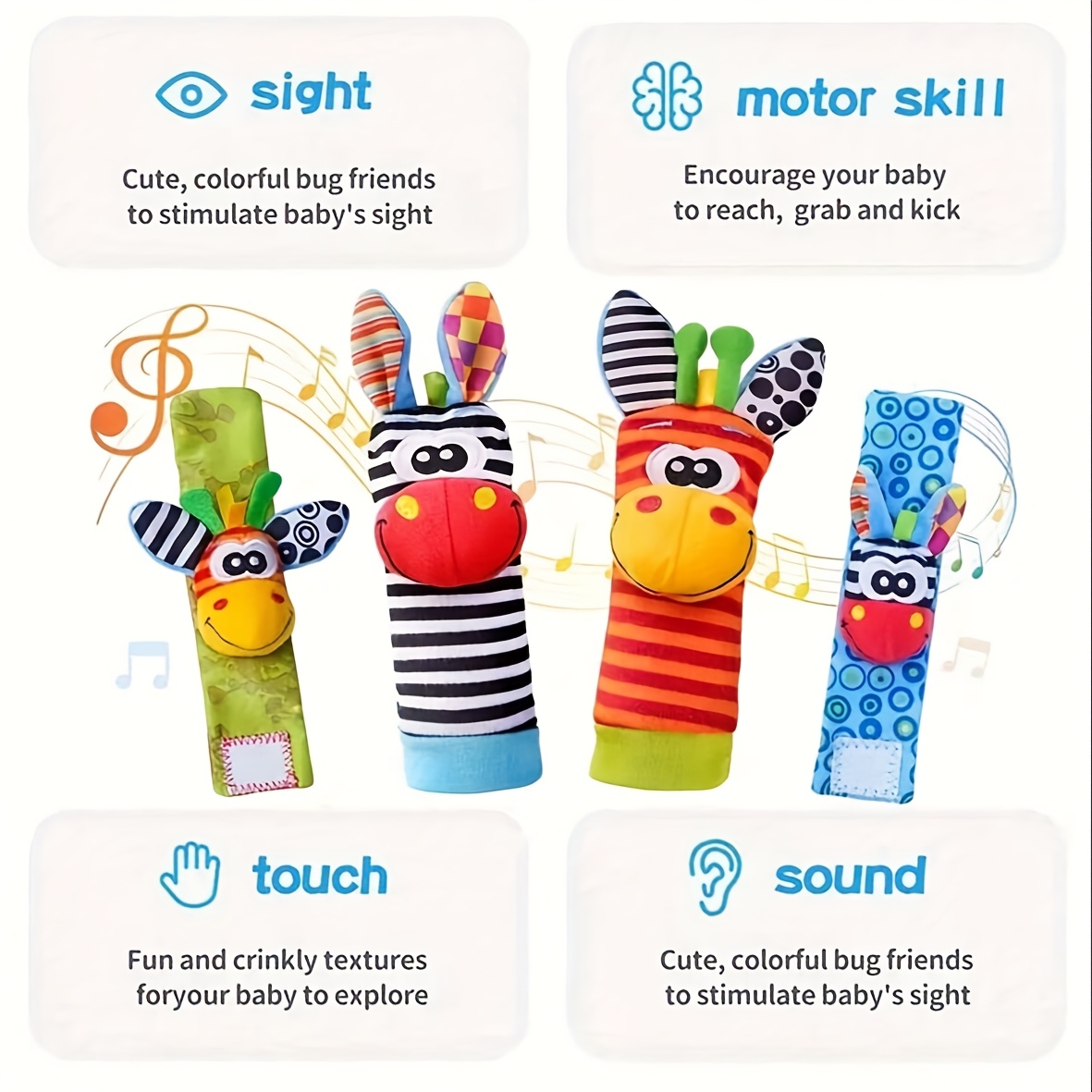 4-teiliges Set Baby-Handgelenk – Baby Rattle Toy Set Bewertung und Preis